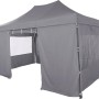 Grauer Siena Garden Allrounder Pavillon 300x450 cm mit Seitenteilen und Panoramafenstern.