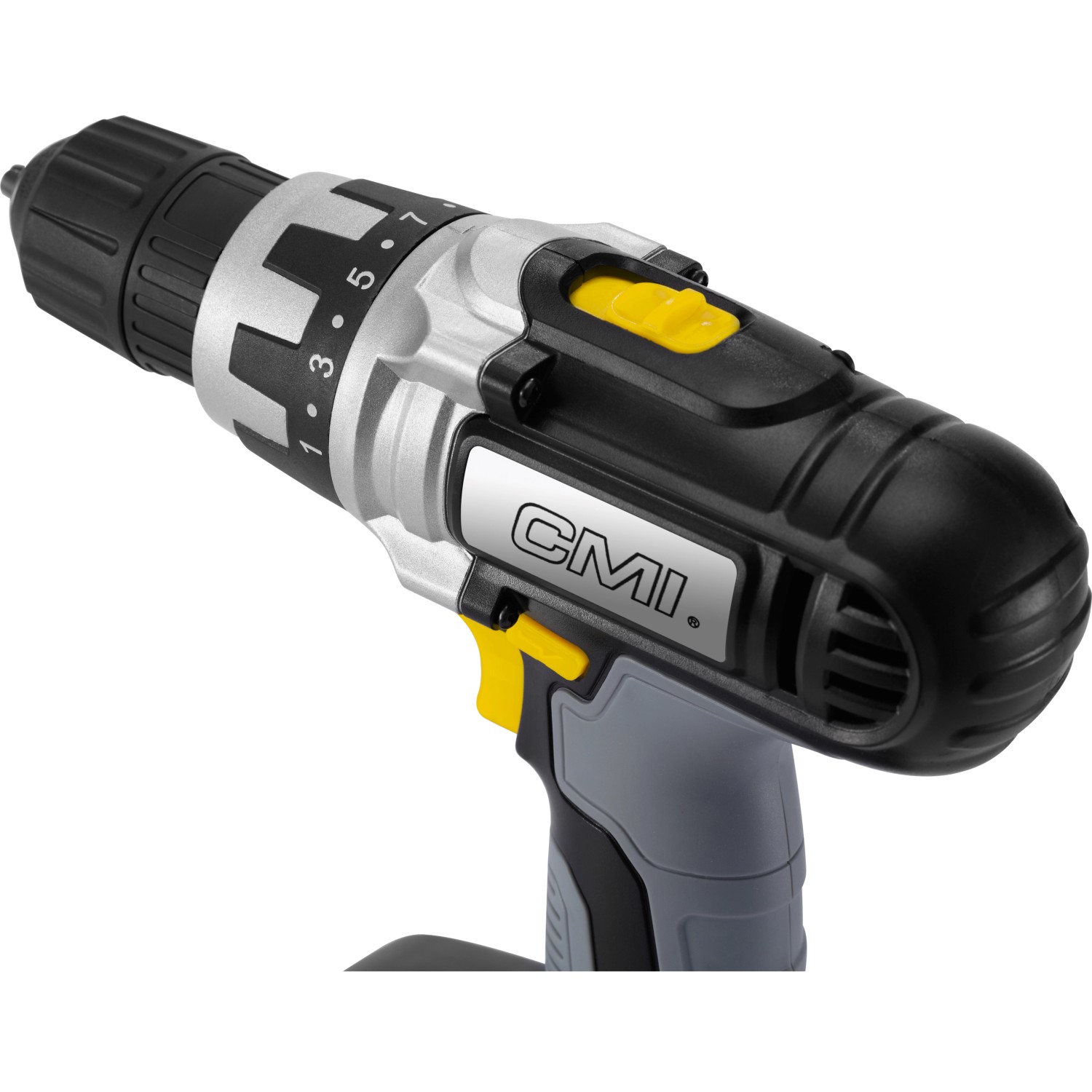 CMI Akkuschrauber C-ABS-12 NC Solo, Akku-Bohrmaschine in Schwarz/Silber/Gelb.