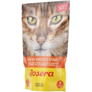 Josera Katzen-Nassfutter Soup Huhn mit Karotte und Spinat, 70g Frischebeutel.