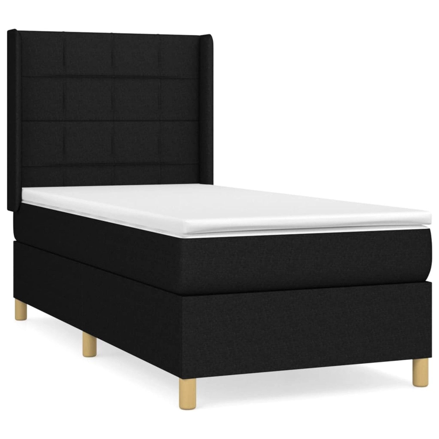 vidaXL Boxspringbett mit Matratze Schwarz 80x200 cm Stoff1390059 günstig online kaufen