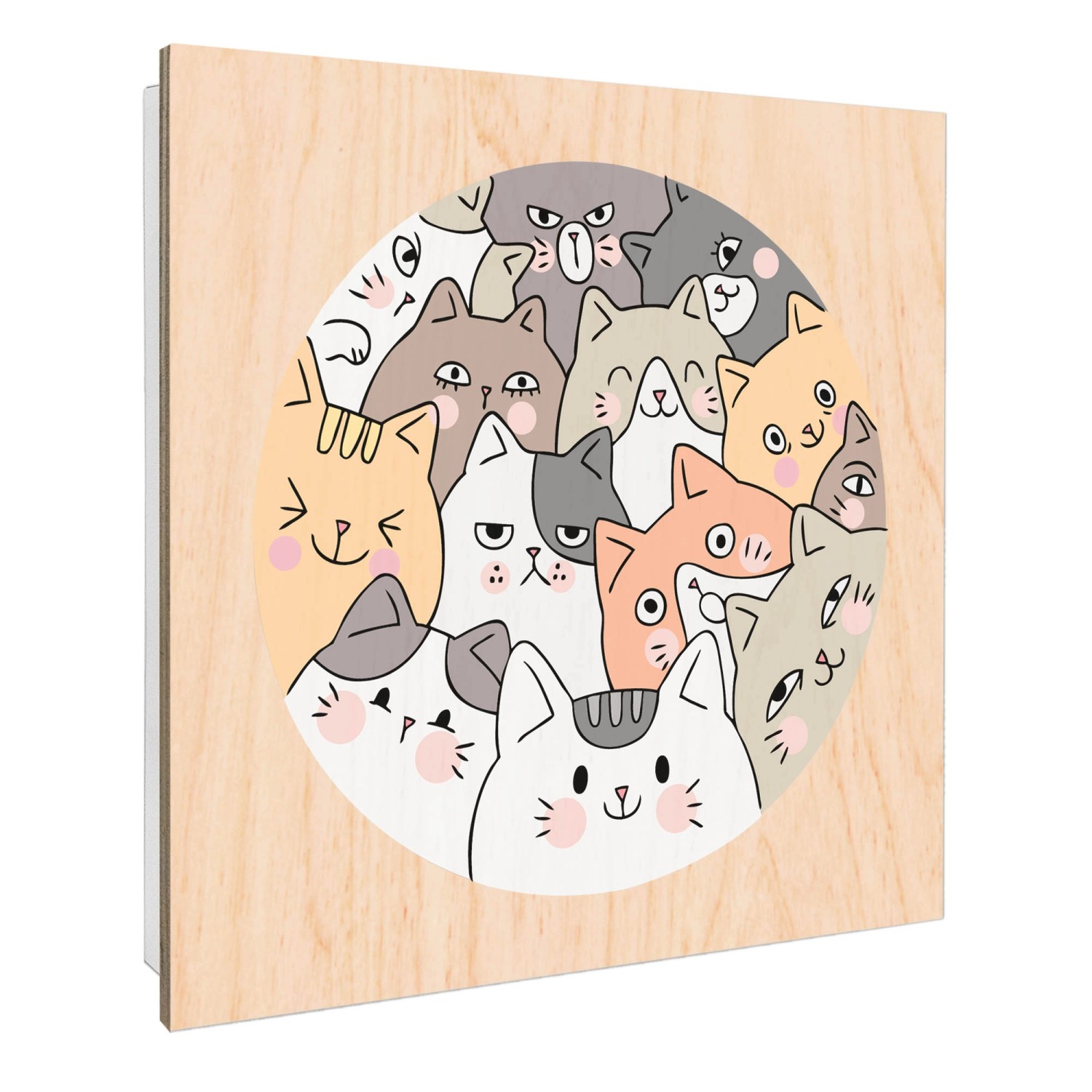 Banjado Schlüsselkasten mit Holzfront 30x30cm Weiß Scharnier Links 50 Haken günstig online kaufen
