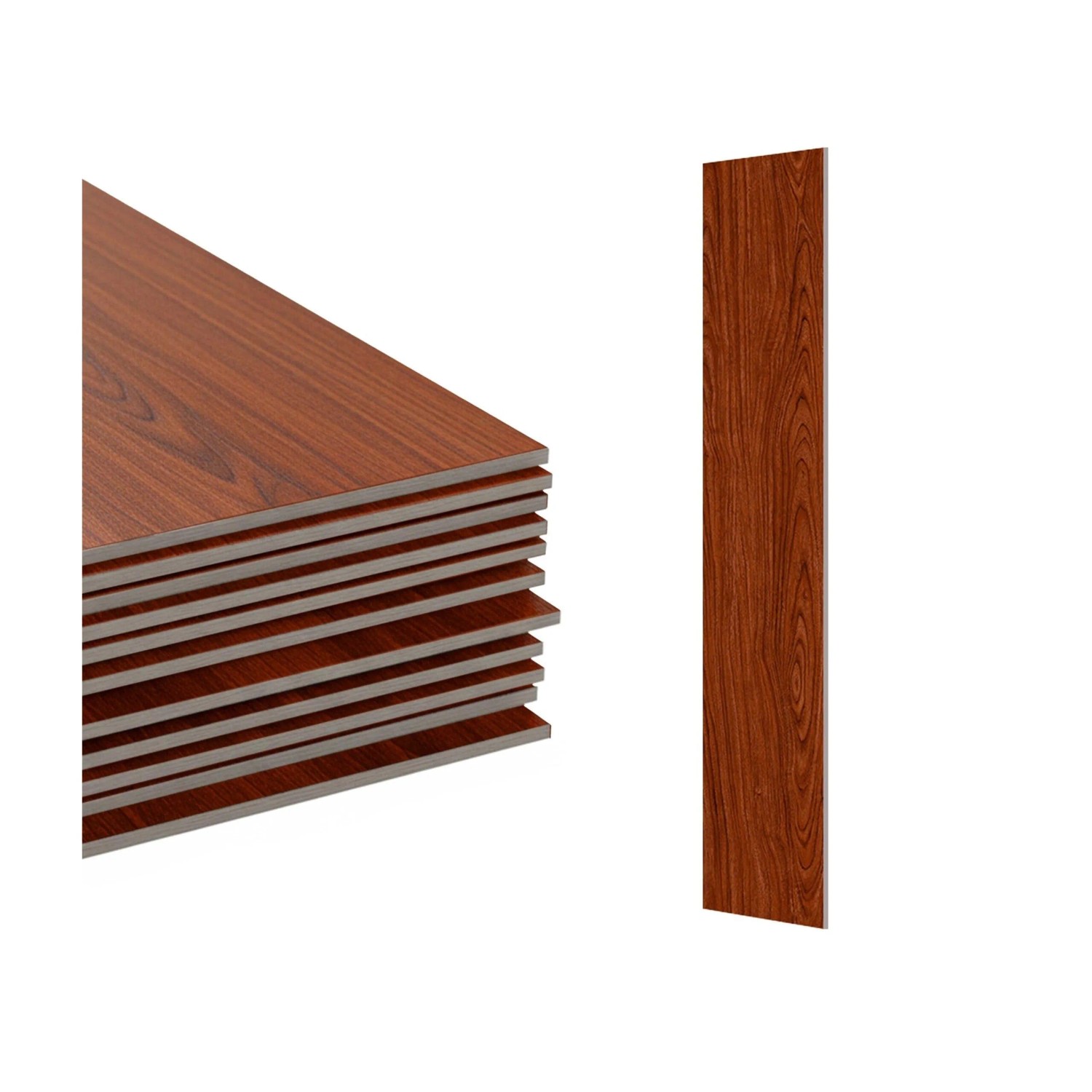 Relaxdays PVC-Bodenbelag PVC Rotbraun Holzoptik Selbstklebend Wasserfest Rutschhemmend Schalldämmend 2,5 m² 18 Stk. 91 cm x 15 cm x 1,8 mm