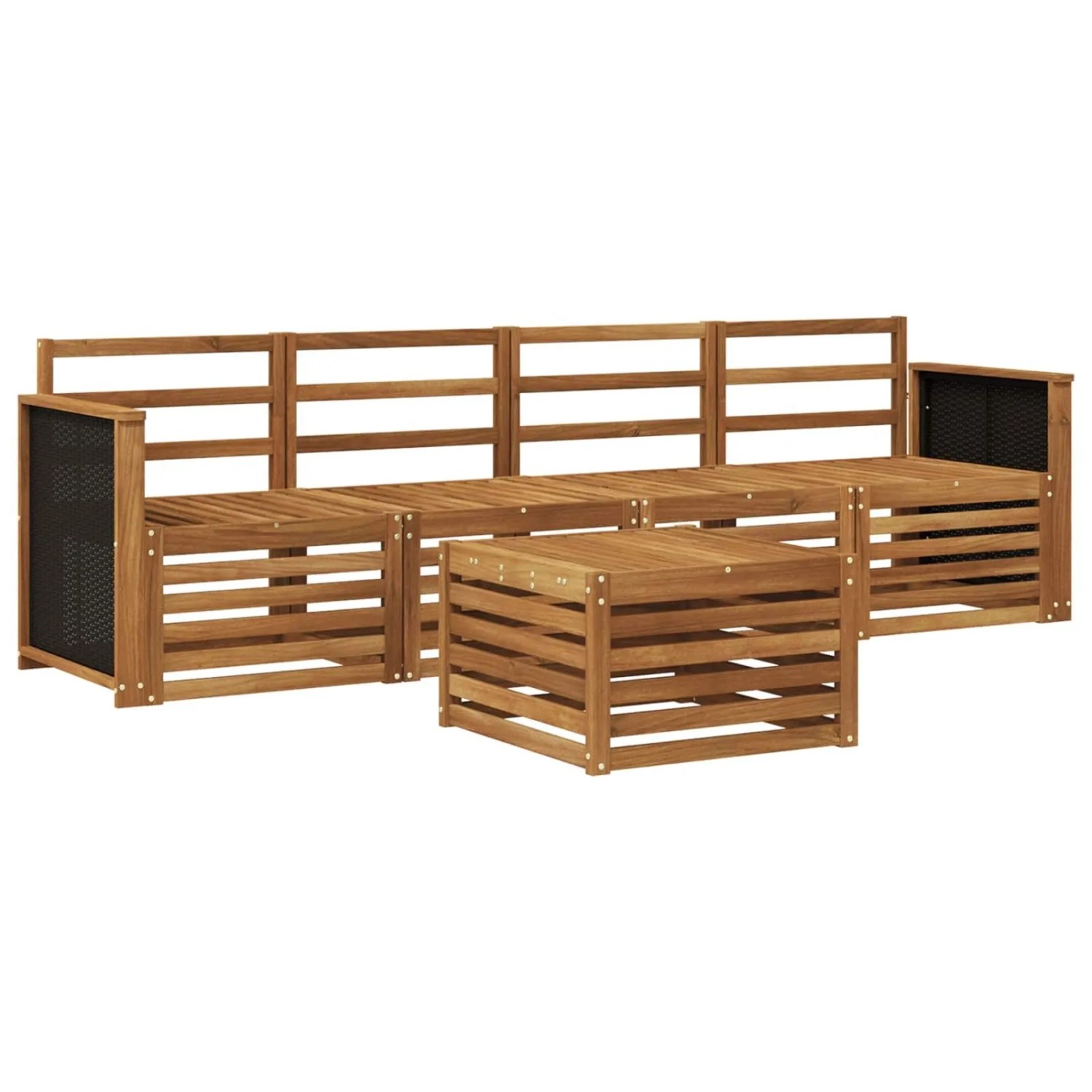 vidaXL Outdoor-Sofagarnitur 5 Stk Natur Massivholz Akazie 3383980
