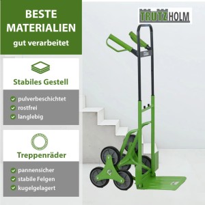 TRUTZHOLM Sackkarre, klappbar und höhenverstellbar, mit Treppenrädern für leichten Transport.