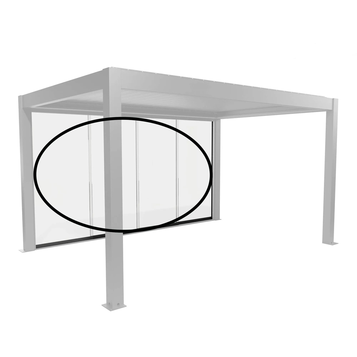 Biohort Glasschiebewand Klarglas Gr. 3,5m Dunkelgrau-Metallic Pergola