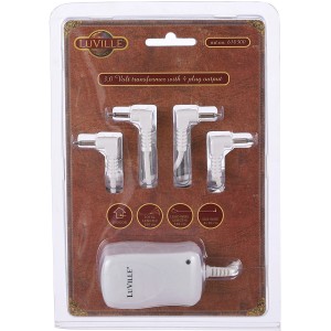 Luville Adapter 3 Volt mit 4 Ausgängen für Weihnachtsdeko, weiß.