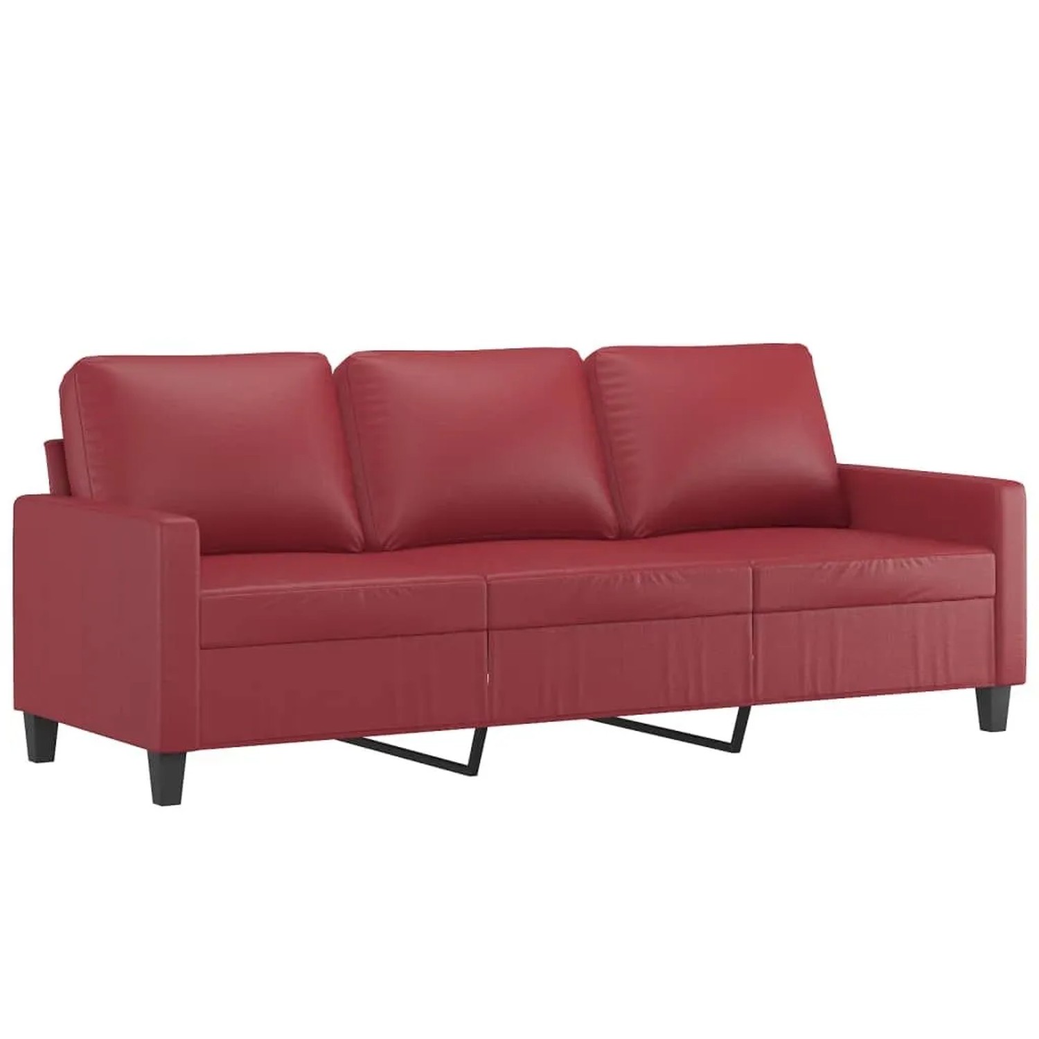 vidaXL 3-Sitzer-Sofa Weinrot 180 cm Kunstleder 359145 günstig online kaufen