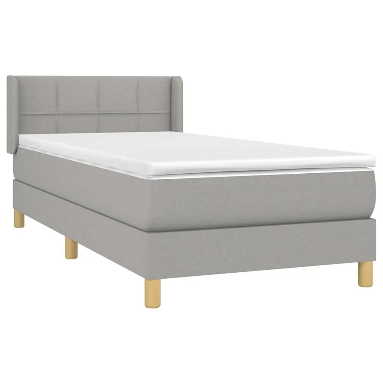 vidaXL Boxspringbett mit Matratze Hellgrau 80x200 cm Stoff 3130225