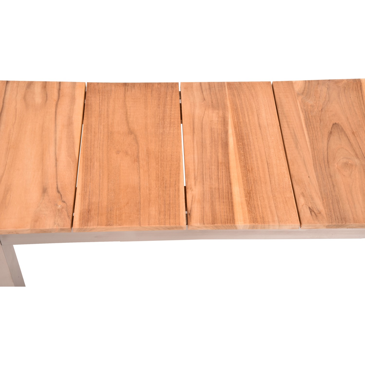 Detailansicht Teakholz Tischplatte des Garden Pleasure Gartenmöbel-Sets Dallas/Denver