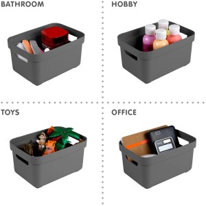 Sunware Sigma Home Aufbewahrungsbox 2,5 l, anthrazit, für Bad, Hobby, Spielzeug und Büro.