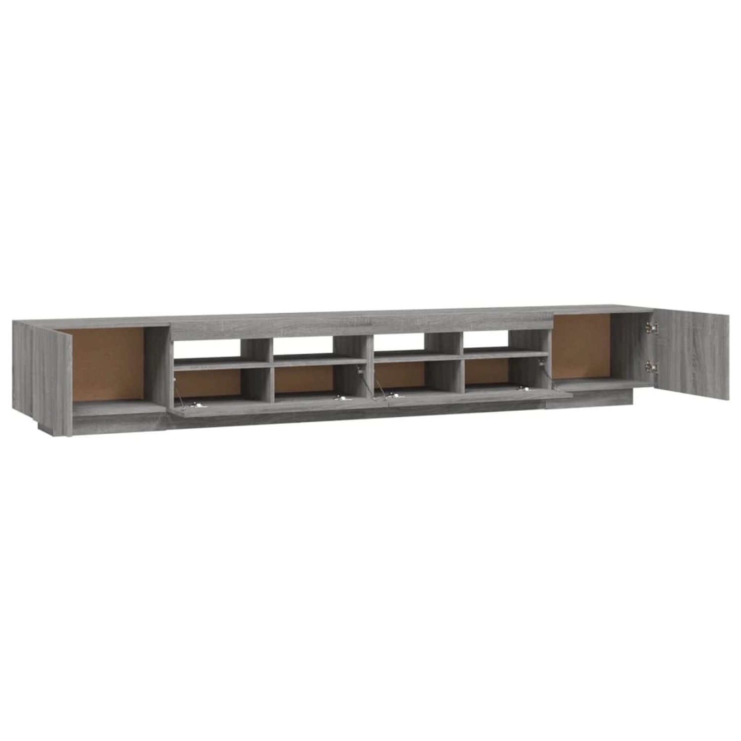 VidaXL TV-Schrank-Set, 3-teilig, Grau Sonoma Holz, mit LED-Leuchten, offene Fächer und Stauraum.