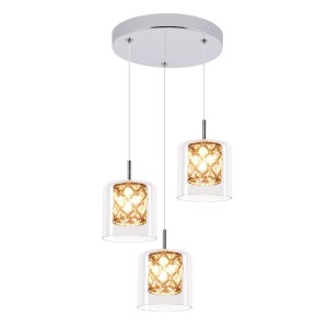 ZMH Pendelleuchte 3 flammig Modern Vintage Glas 120cm Höhenverstellbar G9 Hängeleuchte für Esszimmer Küche