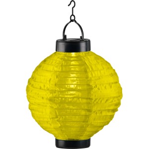 Gelbe LED-Solarleuchte Lampion aus Kunststoff, H: 32 cm, für Garten & Balkon.