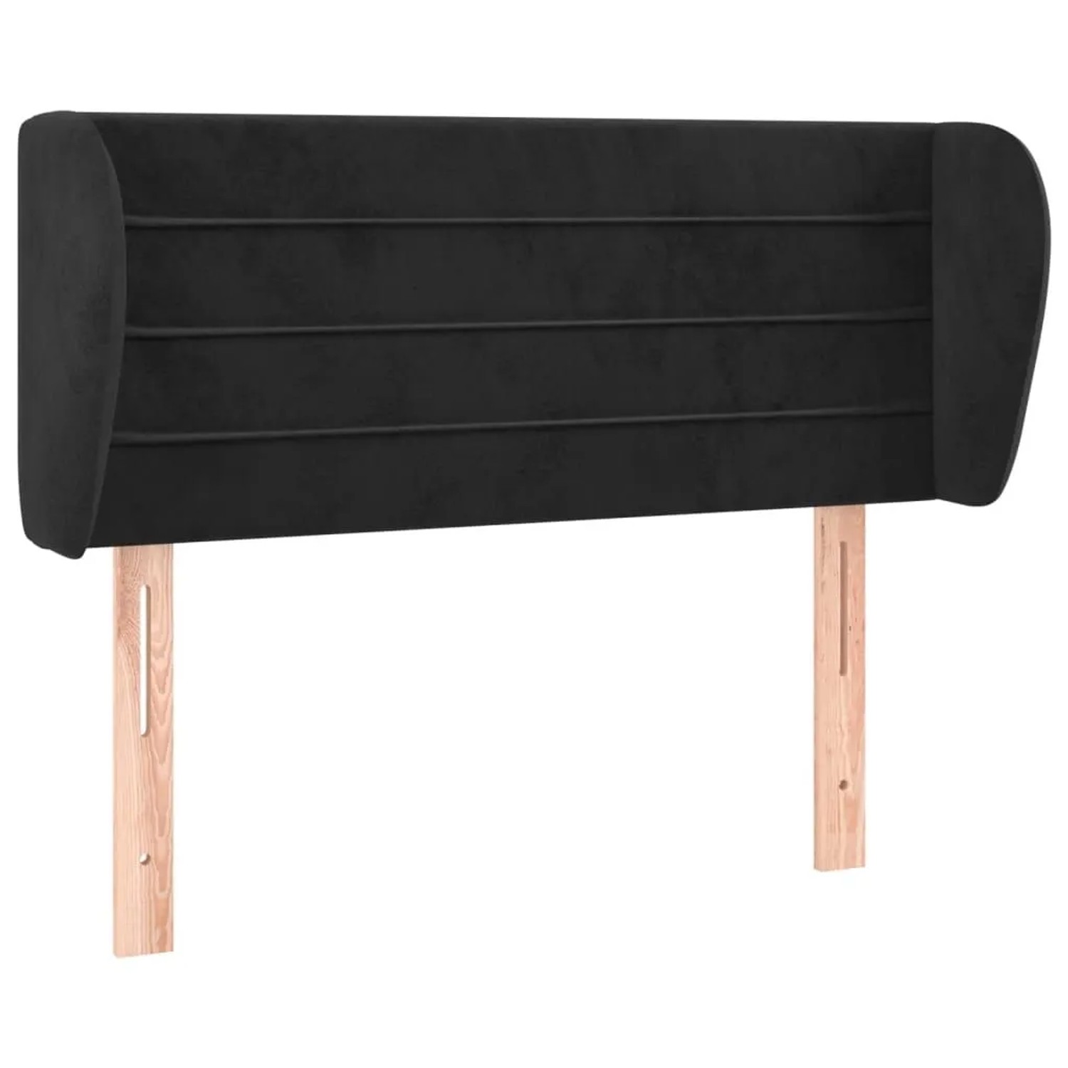 vidaXL Kopfteil mit Ohren Schwarz 93x23x78/88 cm Samt 3117322