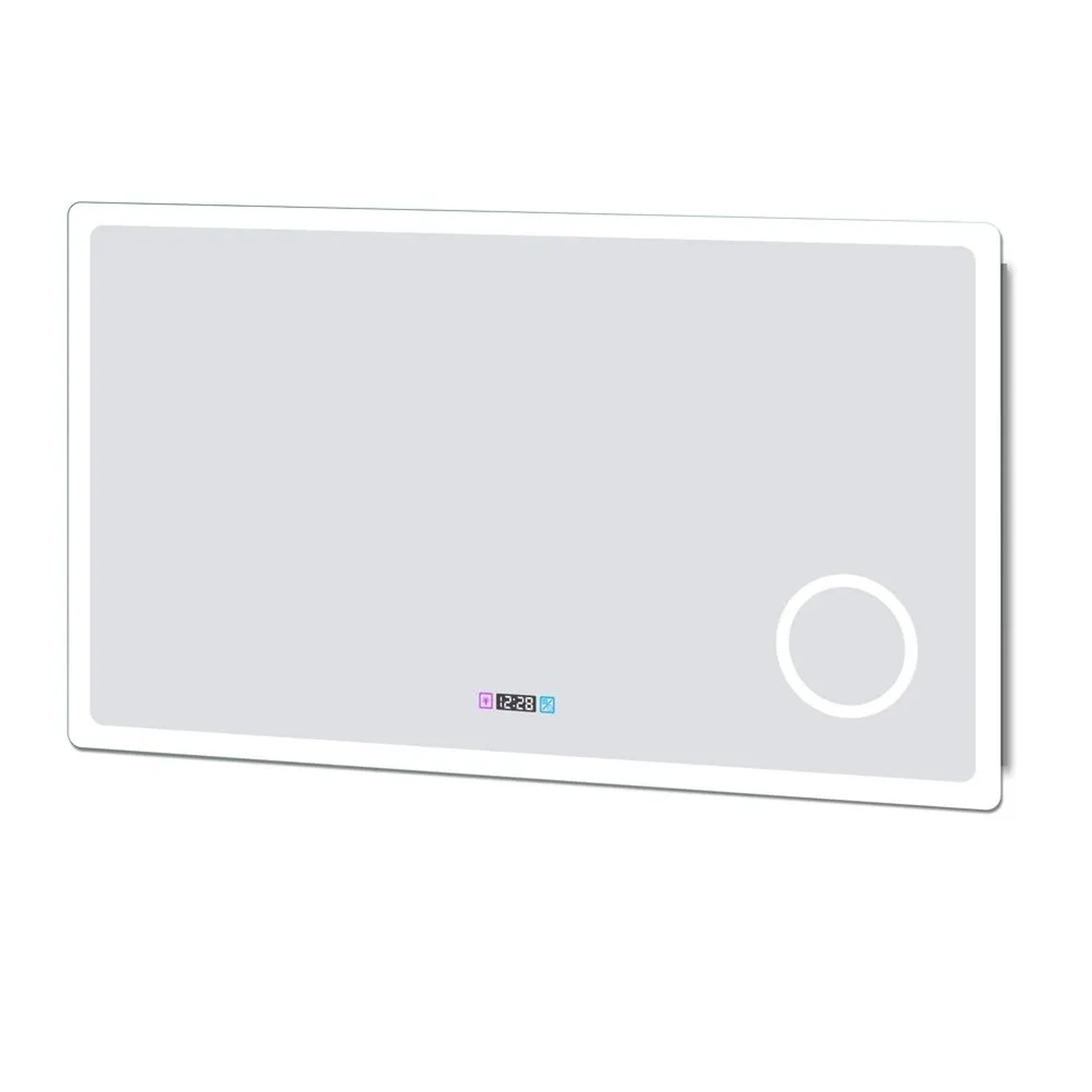 Duschparadies Badspiegel mit Beleuchtung 2700-6500K Dimmbar 160x80cm LED Spiegel mit Uhr-Anzeige Lupe Touch Beschlagfrei