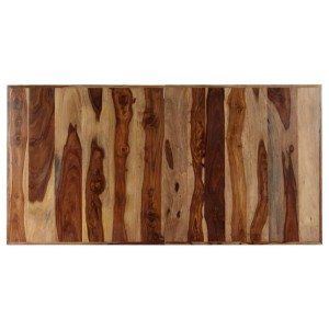 vidaXL Esstisch aus Massivholz, 140x70 cm, Tischplatte in verschiedenen Brauntönen.