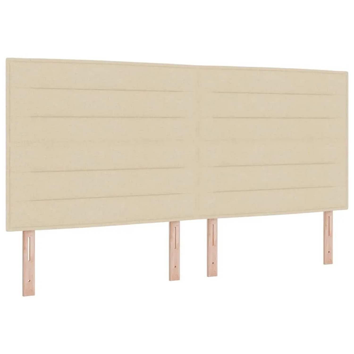 vidaXL LED Boxspringbett mit Matratze Creme 200 x 200 cm Stoff 3343052