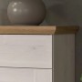 Detailansicht: Wohnwand Mirano, 3-teilig, Landhausstil in Weiß Lärche und Eiche Artisan.