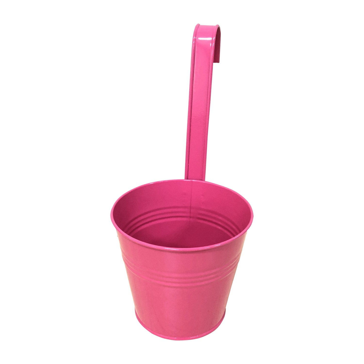 Zink Hängetopf Rund Konisch Pink Lackiert D11 x H10,5/22cm