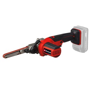 Einhell Akku-Bandfeile TE-BF 18 V Li-Solo (ohne Akku/Ladegerät) mit Schleifband und schwenkbarem Schleifarm.