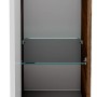 Fackelmann Hängeschrank Verona, 30 cm, Nussbaum/Weiß Hochglanz, mit offener Tür und zwei Glasböden.