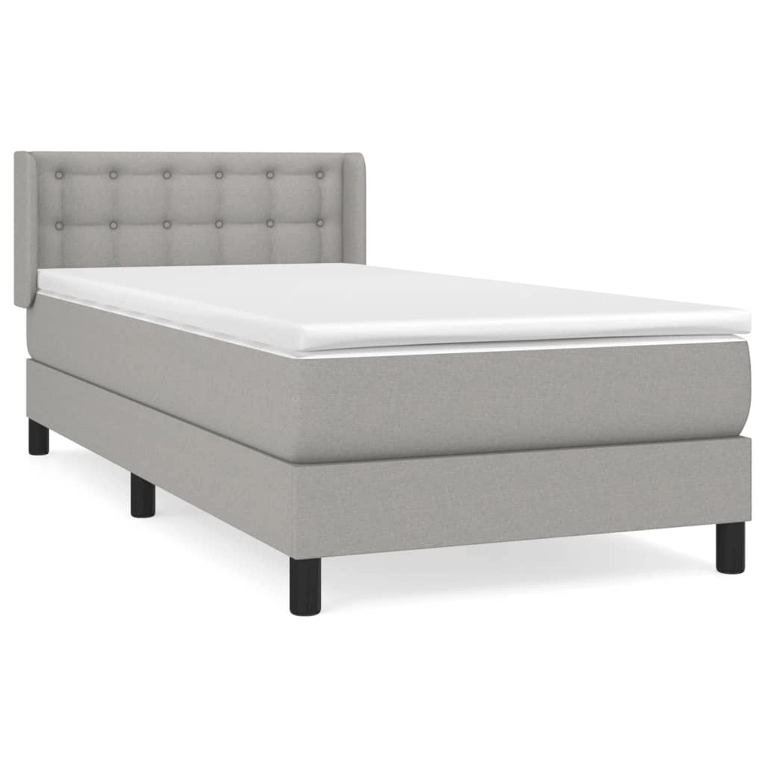 vidaXL Boxspringbett mit Matratze Hellgrau 100x200 cm Stoff 3130009 günstig online kaufen