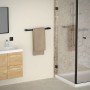 Schwarzer ML-Design Handtuchhalter (62 cm) zur Wandmontage im Badezimmer.