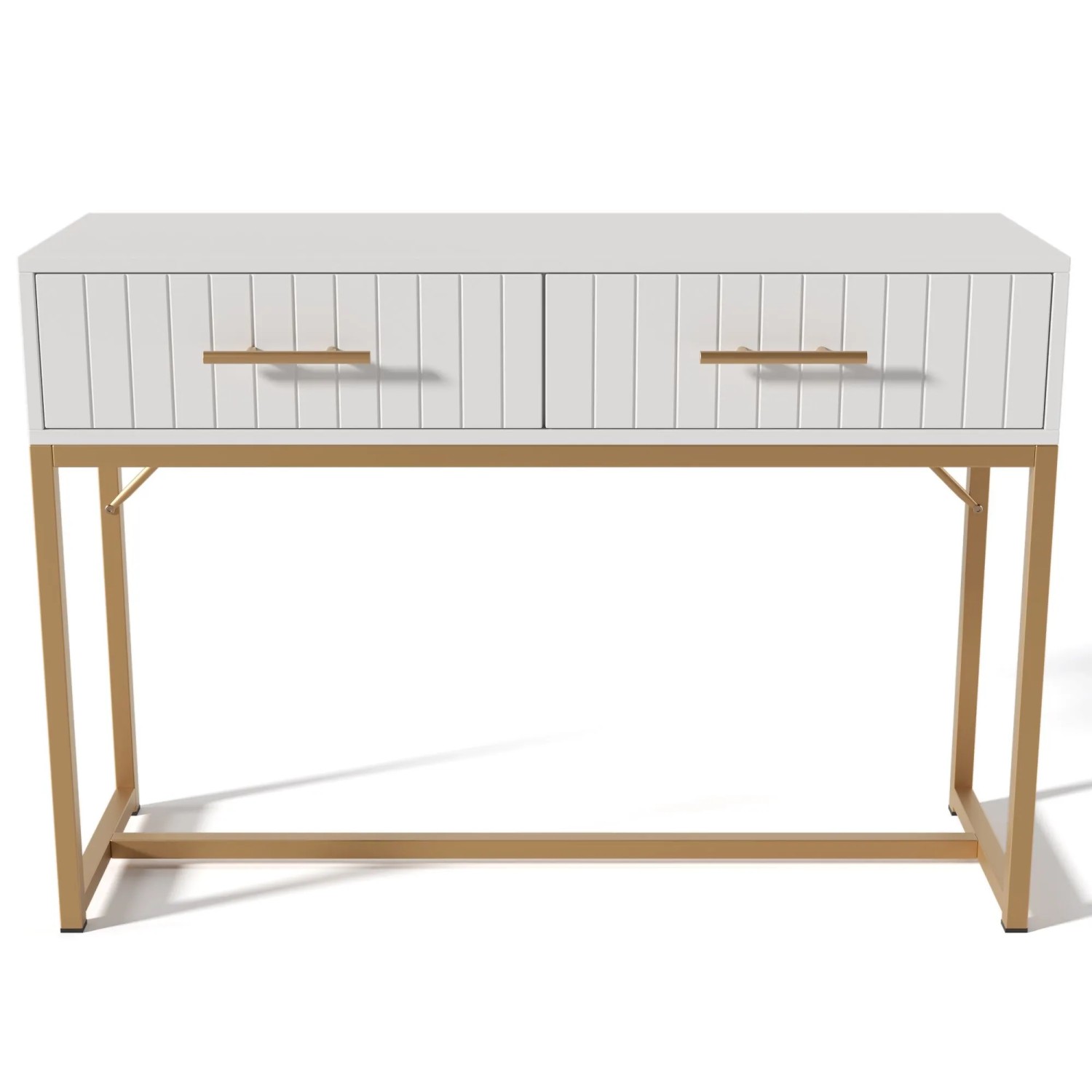 Merax Schminktisch 100x45x75cm 2 Schubladen Weiß