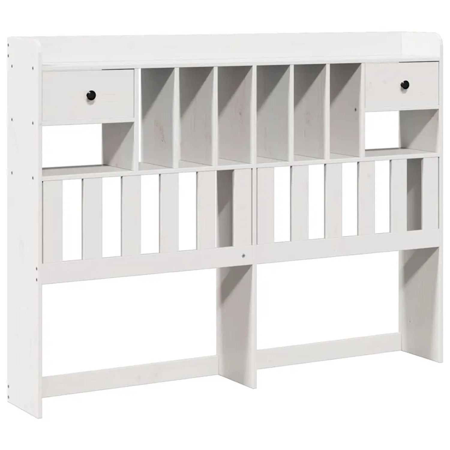 vidaXL Kopfteil mit Stauraum Weiß 150 cm Massivholz Kiefer 855509