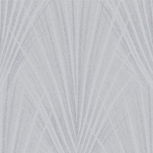 Moderne Vliestapete in Silber-Grau mit Palmenblätter Muster für Wohnraum und Flur.