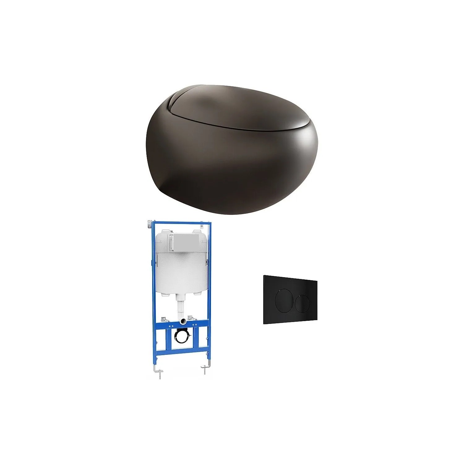 Vente-unique Hänge Wc Huro Schwarz 40 cm
