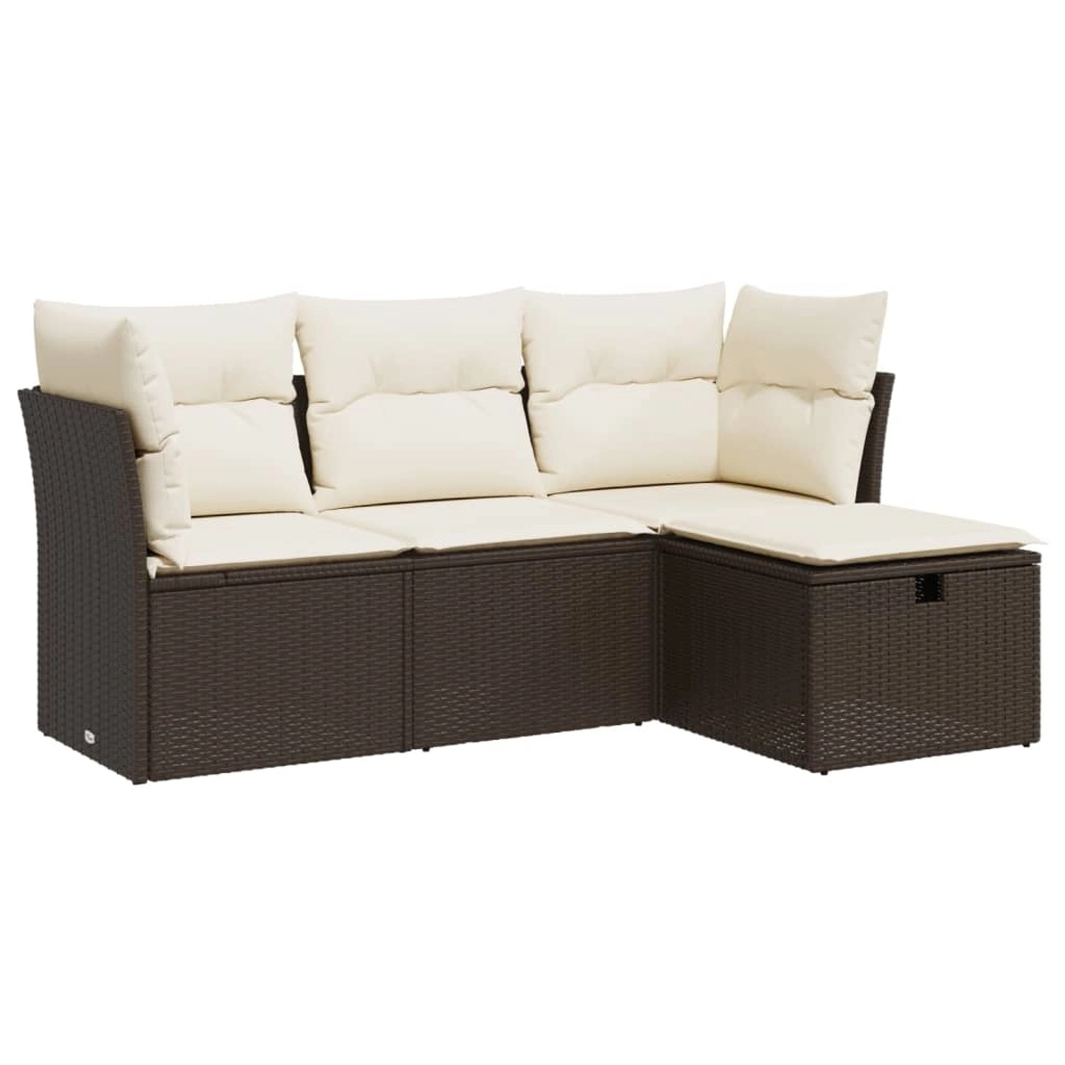 vidaXL 4-Tlg Garten-Sofagarnitur mit Kissen Braun Poly Rattan 3325259 günstig online kaufen