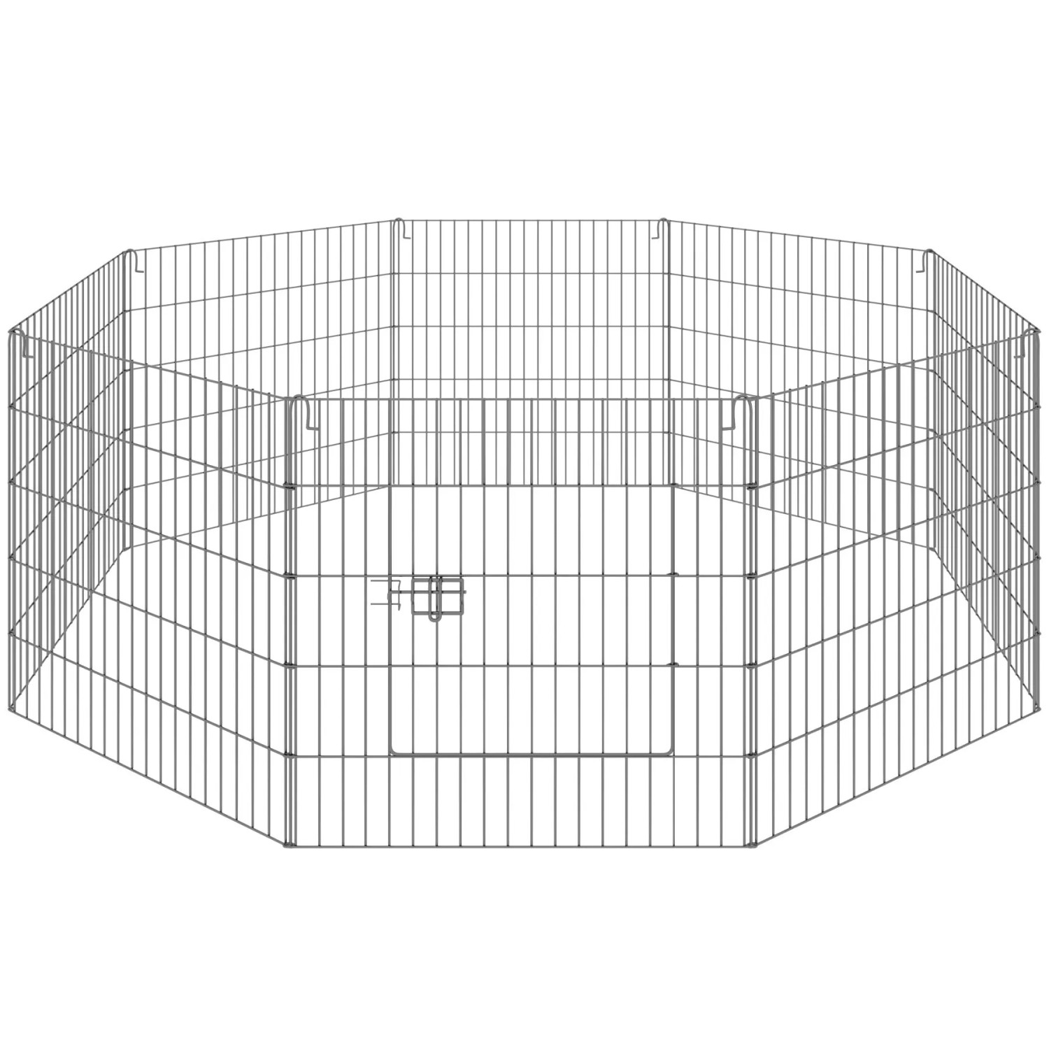 Tectake Freilaufgehege Hopper Aus 8 Gitterelementen Inklusive Sicherheitsnetz  145 x 145 x 73 cm Schwarz