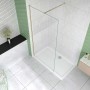 Duschparadies 200cm Wandprofil mit Stabilisierungsstange Stabilisator 90cm Für 6-8mm Glas Walk-in Dusche Glas Seitenwand Gold Gebürstet_2