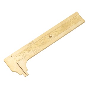 Messwerkzeug: LUX Knopfmaß 100 mm aus Messing, zur präzisen Messung kleiner Teile.