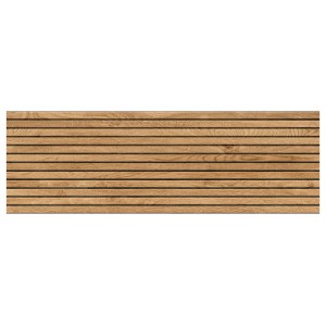 Cersanit Wandfliese Oslo Light, beige, Holzoptik mit Lattenstruktur, rektifiziert.