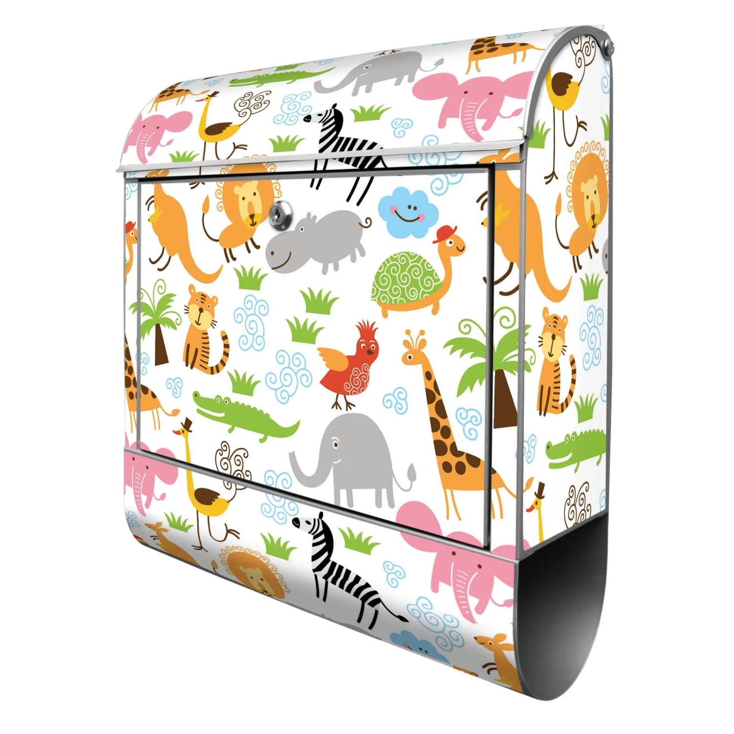 Banjado Design Briefkasten Silber Pulverbeschichtet 39x47x14cm 2 Schlüssel günstig online kaufen