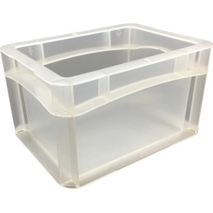 Transparente Eurobox-System Box mit Vollwand, 20x15x12 cm, zur Aufbewahrung.