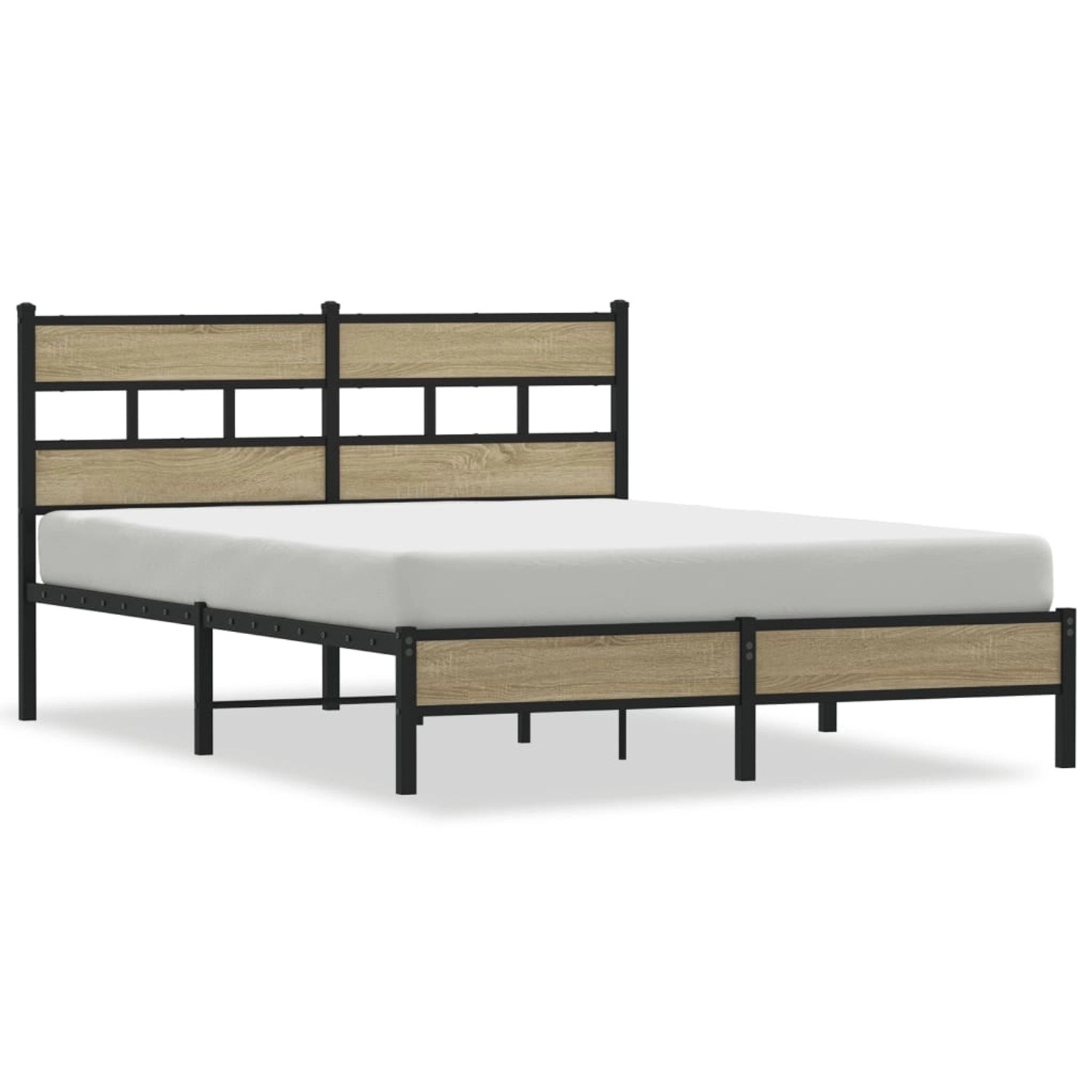 vidaXL Bettgestell ohne Matratze Sonoma-Eiche 150x200 cm Holzwerkstoff 4017 günstig online kaufen