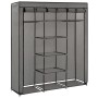 Grauer vidaXL Kleiderschrank mit Fächern, Stangen und Stoffbezug, 150x45x175cm.