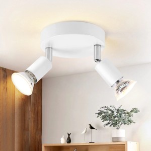 ZMH LED Deckenstrahler 1-flammig GU10 Schwenkbar 330 Grad Weiß für Innenbereich ohne Leuchtmittel