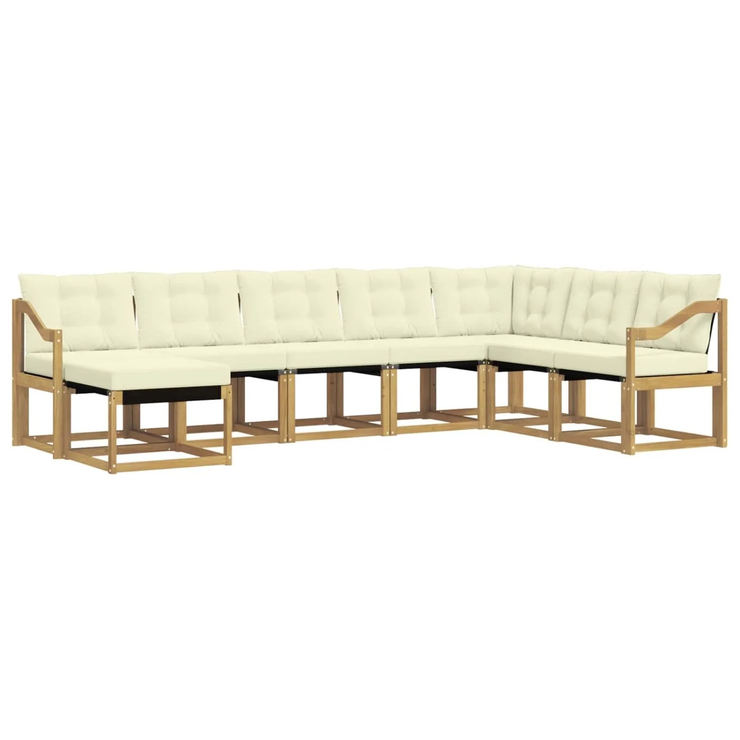 vidaXL Outdoor-Sofagarnitur mit Kissen 8-Tlg Weiß und Creme 3389772