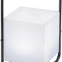 Schwarze LED-Tischleuchte Keno für den Außenbereich, würfelförmiger Lampenschirm, 29 cm hoch.
