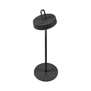 Schwarze LED-Akku-Tischleuchte Amag von Just Light, 47,2 cm hoch, für Innen & Außen.