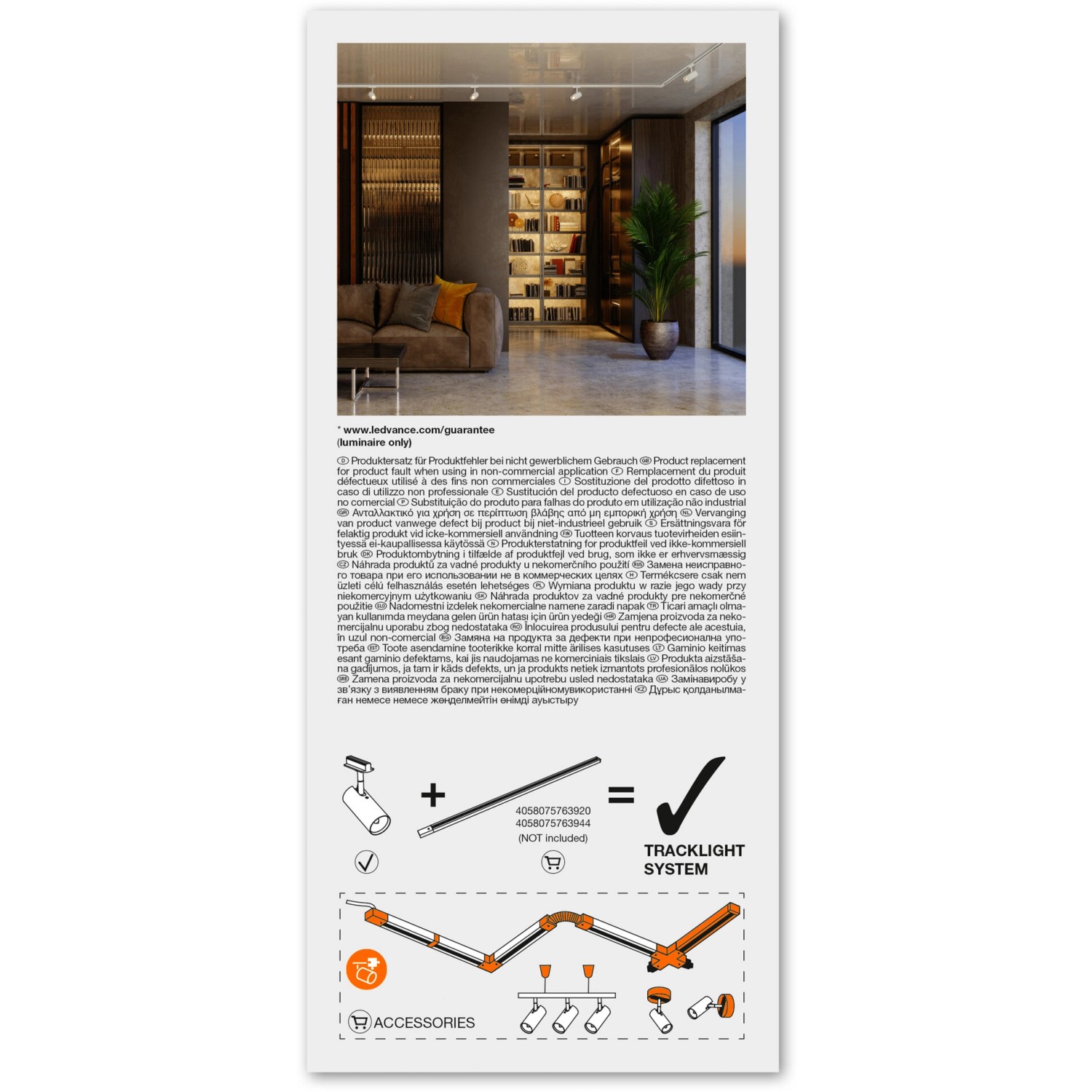 Ledvance Schienensystem Spot Cylinder, weiß, 14cm. Schienenstrahler für flexible Beleuchtung.
