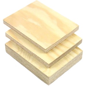 Europäische Kiefer Sperrholzplatte, 125x62x1,2 cm, braun, für Regalböden und Möbelbau.