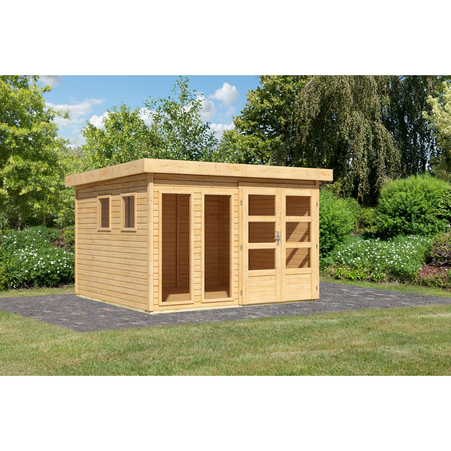 Karibu Gartenhaus Maradi 6 Naturbelassen 216 x 298 x 302 cm günstig online kaufen