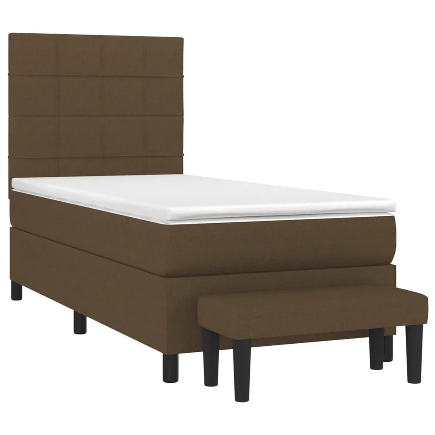 vidaXL Boxspringbett mit Matratze Dunkelbraun 90x190 cm Stoff 3136560 günstig online kaufen