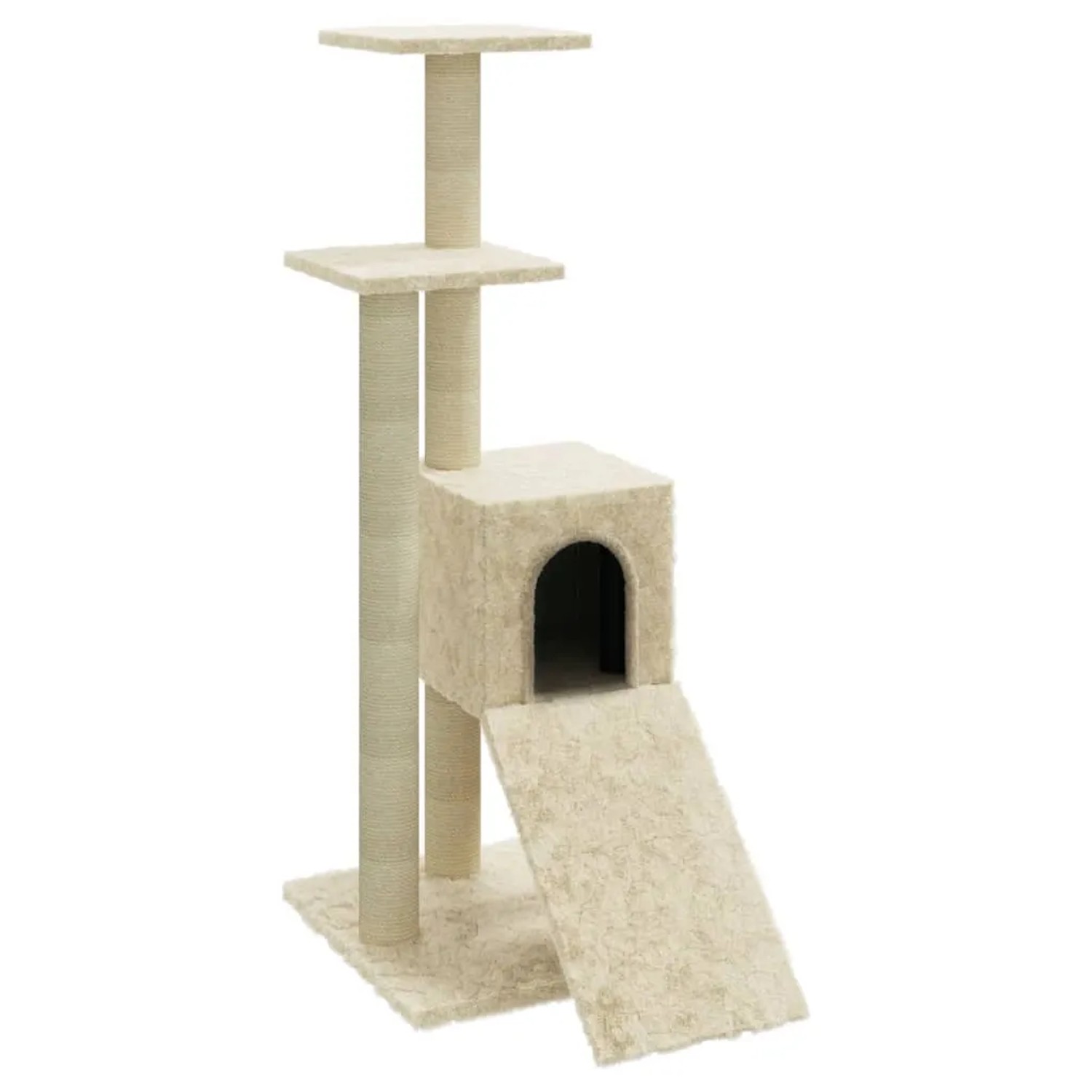 vidaXL Kratzbaum mit Sisal-KratzSäulen Creme 92 cm