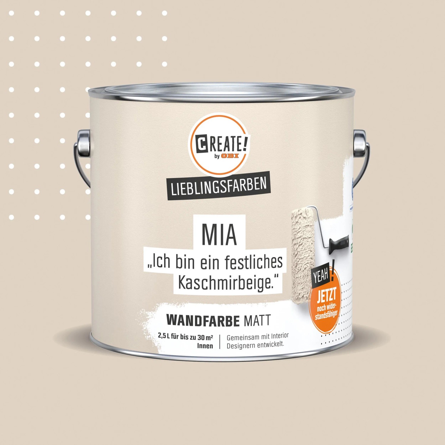 CREATE! by OBI Wandfarbe Lieblingsfarbe Mia Kaschmirbeige Matt 2,5 l